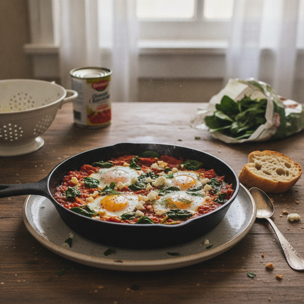 Spinach and Feta Shakshuka